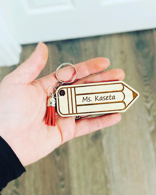 Teacher pencil keychain